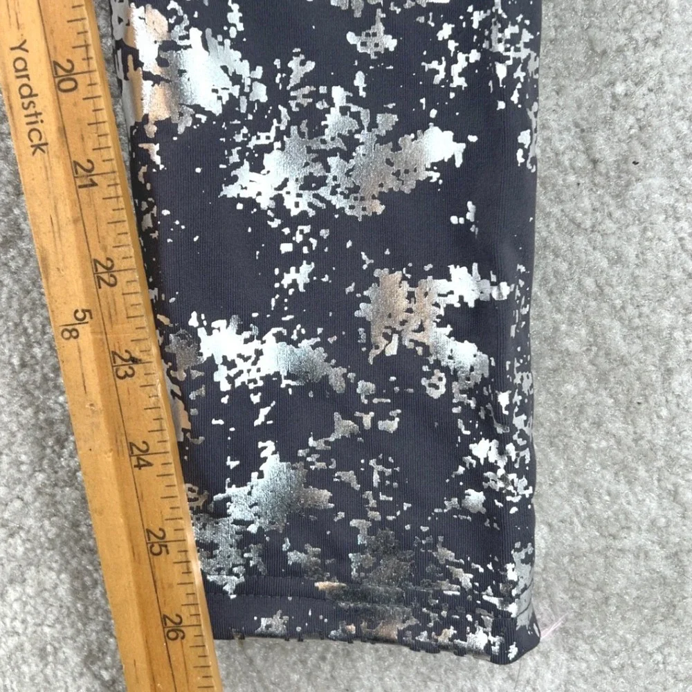 Justice Celestial Galaxy Leggings Size 18/20 Gray Silver Star Foil Splatter NWT
